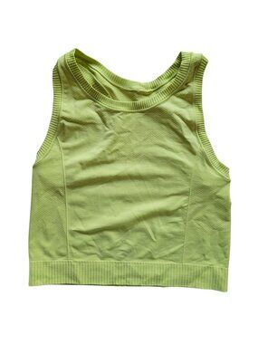 Old Navy Women Seamless Longline Sports Bra Yellow Neon Small Pullover High Neck